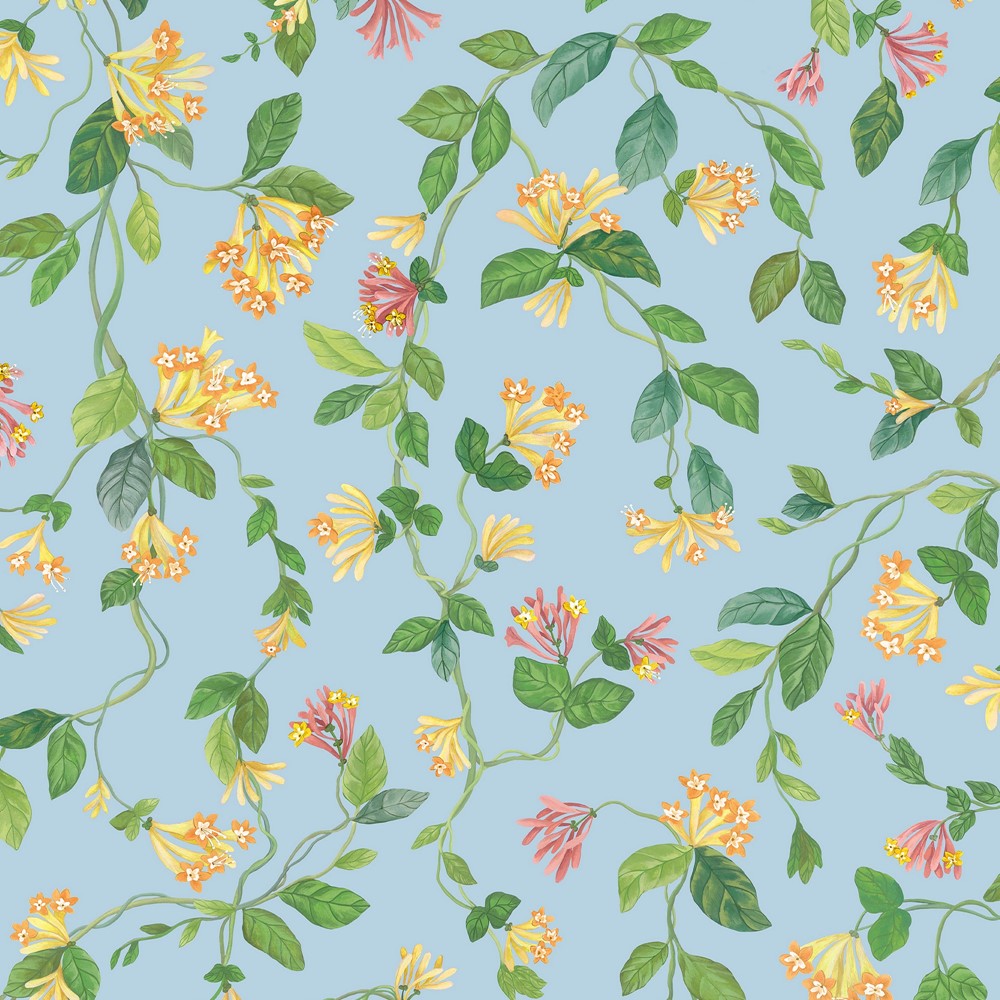 Flora Wallpaper 124/3018 by Cole & Son in Buttercup Yellow Cornflower Blue